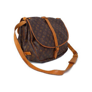 Louis Vuitton Bag Monogram Saumur Brown Shoulder Leather